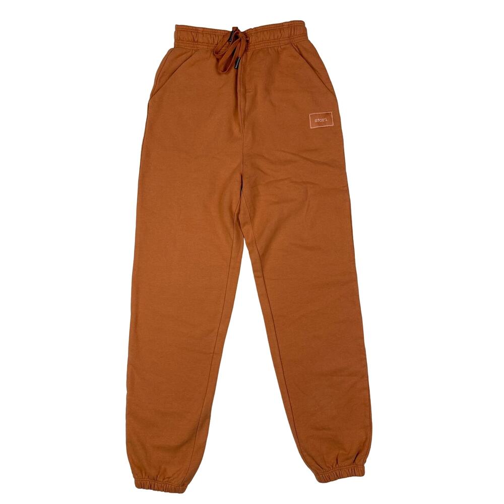 Stori - Seek Drawstring Sweatpants Joggers in Bronzed Orange